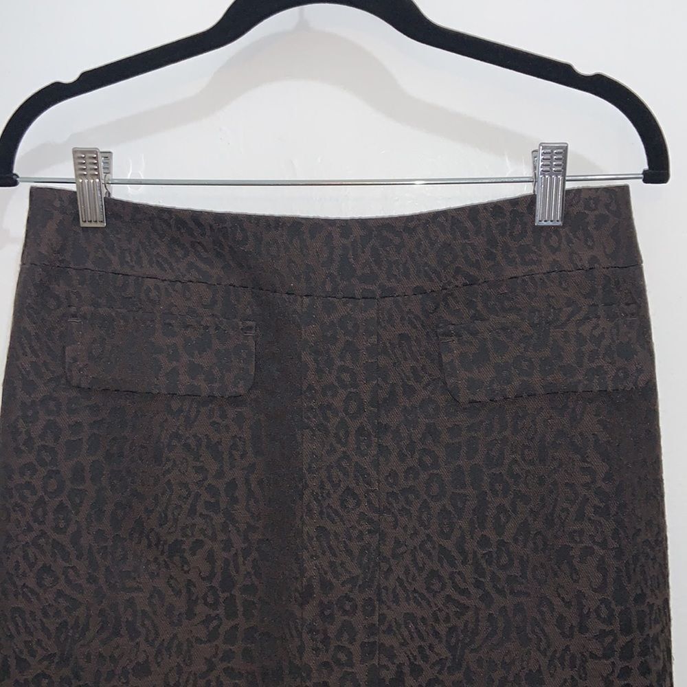 Ann Taylor Animal Print Pencil Skirt Size 6P Brown